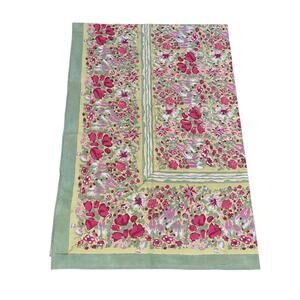 Couleur Nature Jardin Red GreenTablecloth Hand Made 100% Cotton SX 59X86 Tea